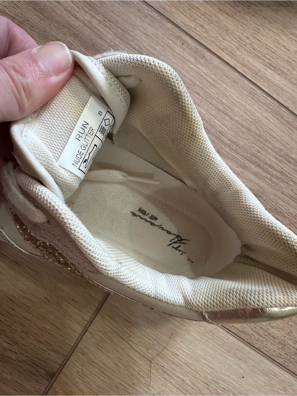 Vintage Havana Cream & Pink Glitter Star Sneakers - Picture 5 of 5